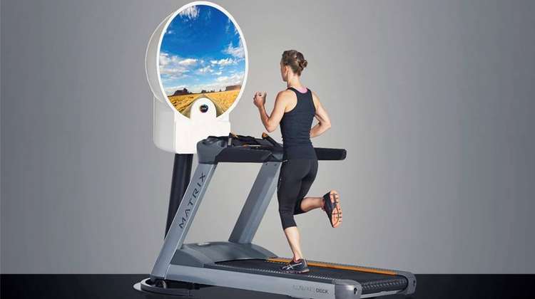 Treadmill with virtual screen sales