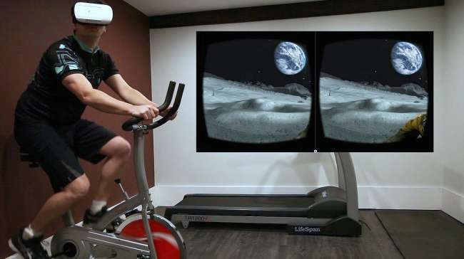 Stationary bike with on sale virtual reality