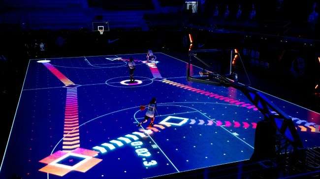 Nike Rise 2.0 Digital Basketball Training Court Combines Experiential Design with Advanced Tracking Fitness Gaming