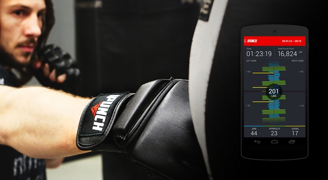 Boxing top glove sensors